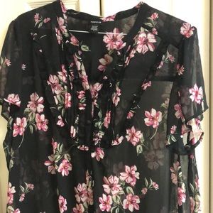 Torrid Sheer Floral Blouse Size 4
